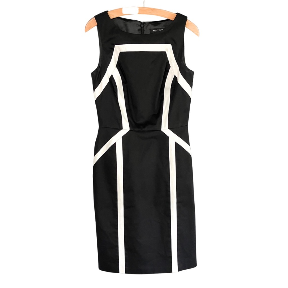 WHBM Slimming Midi Dress | Size 0 | Black & White